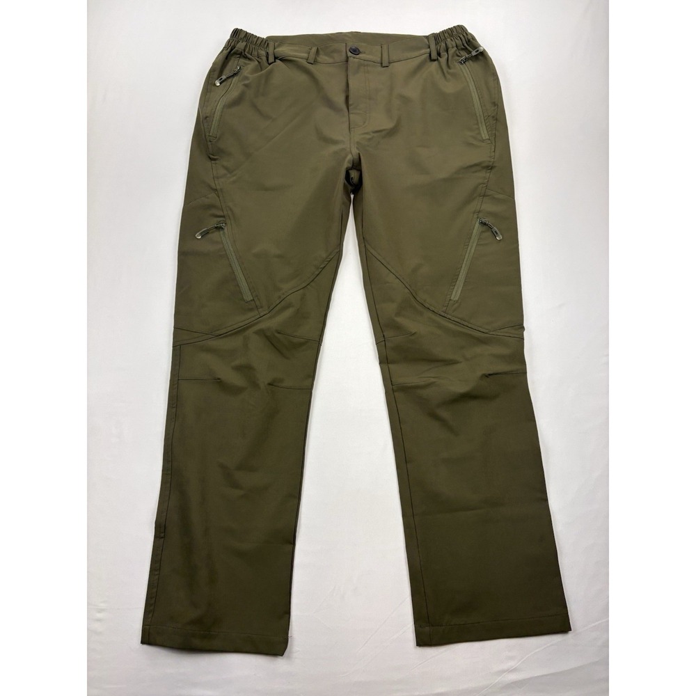 Postropaky Pants Mens 36 Green Cargo Elastic Waist Lightweight Nylon - Picture 2 of 16